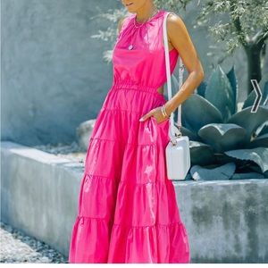 Pink Open Back Dress